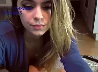 Watch this adorable blonde teen 18+ with glasses ride her dildo solo on webcam while teasing