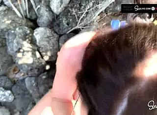 Kissa sins shows off her new boobs in the bahamas while sucking johnny sins huge dick.