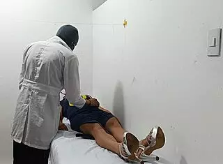 kinky doctor jerks his cock in the office all alone