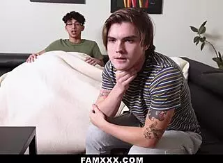 yo, stepbrother tricks their stepsister into a wild threesome with hardcore blowjobs and doggystyle pounding