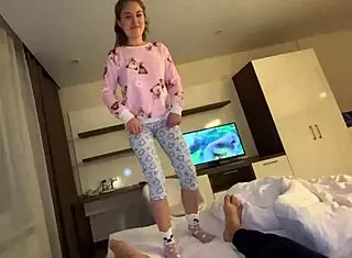 Fucking My Stepfather While He Talks On The Phone With His Wife