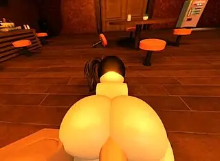 dude, this slut with a big ass is getting fucked by a monster cock in the bar from pov