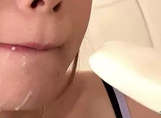 Japanese girl discusses sucking big cock and swallowing whole cum load in uncensored JAV POV interview