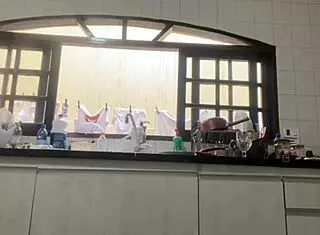 uh, i'm just washin' dishes in my panties at my father-in-law's house... oops!