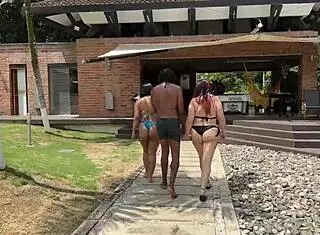 i dive into a wild threesome with my foreign partner bareback. huge cocks pound latina pussy and ass in bisexual cum swapping.