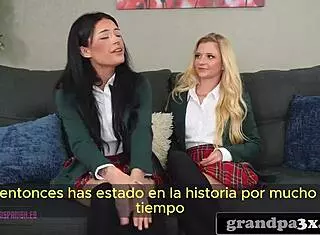 inocente gets tricked into fucking her grandfather in this taboo tale with subtitles 😏👴