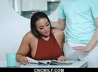 Stepmom has to let her stepson freeuse her big tits and ass in exchange he will take her blame
