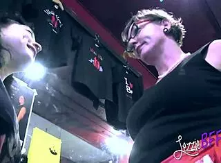 dom milf plays with newbie using toy in hairy lesbian session