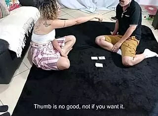 Blonde Step-Niece Plays Cards Leading To Pussy Licking And Riding Sex With Uncle
