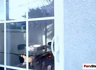 Lovely Milf Caresses Hunky Guy's Huge Cock