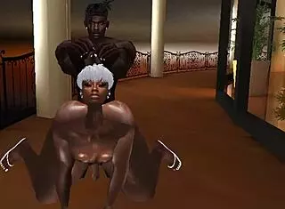 Why is this chocolate femboy taking big black cock from behind in ebony anal action?