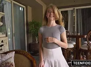 Teenfidelity 18 year old Hannah Hays creampied in hardcore blonde orgasm. Bent over doggystyle action.