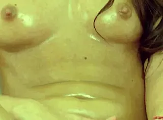 busty brunette sydney a pounds her soaked cunt with a huge toy