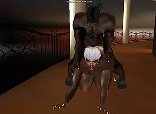 Why is this chocolate femboy taking big black cock from behind in ebony anal action?