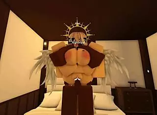 Angel gets corrupted by demon with monster big black cock creampie