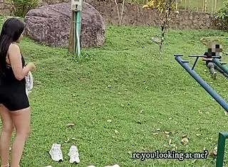 Amateur Latina Stepsister with Big Ass and Tits Gets Creampie in Risky Outdoor Doggystyle