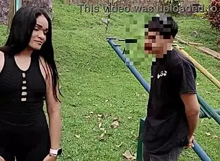 Amateur Latina Stepsister with Big Ass and Tits Gets Creampie in Risky Outdoor Doggystyle