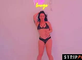 this hot brunette housewife starts with a teasing striptease, shaking her curvy ass and spanking it playfully. she follows up with an intense lap dance that leads to a satisfying happy ending full of undressing and ass worship.