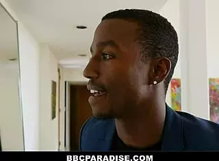 Horny housewife seduces black dude her husband fired into intense titty fuck and doggystyle ride