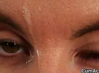 Flirty Doll Receives Jizz Load On Face And Swallows All Spunk