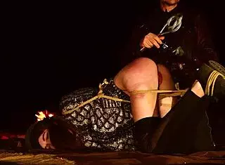 Genuine anal virgin gets tied up in the desert at night for rough training with fingers, paddling, and ass to mouth in this domination documentary - Brooke Johnson