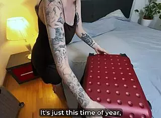 Step Mom Jerks Him Off And Rides Cock In Hotel Room