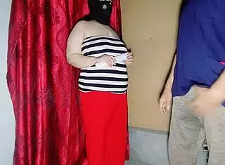 muslim bbw gets rough anal from office attendant for meter connection, bent over doggystyle with huge cock in homemade interracial close up.