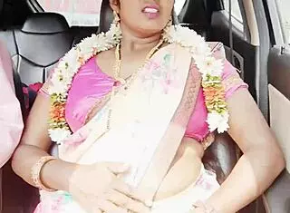 indian sexy saree bhabi enjoys car romance with telugu dirty talks
