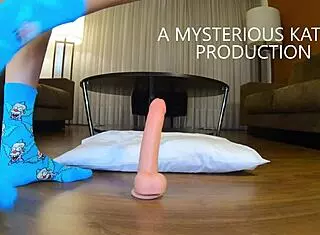 I'm the sexy blonde teen mysteriouskathy riding huge dildo until cum squirts everywhere in solo fetish play.