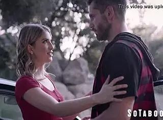 i pick up this petite slut hitchhiker kirsten scott and she deepthroats my big cock in the car