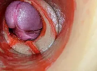 Feel that huge cock pulsing deep inside my tight wet pussy! She moans during close-up creampie insemination.
