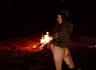 Genuine anal virgin gets tied up in the desert at night for rough training with fingers, paddling, and ass to mouth in this domination documentary - Brooke Johnson