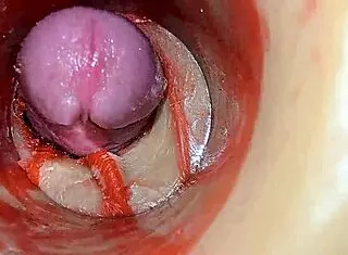 Feel that huge cock pulsing deep inside my tight wet pussy! She moans during close-up creampie insemination.