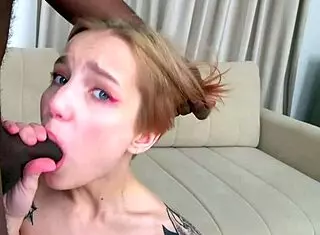 Skinny Slut Tea Mint Tastes Big Black Cock In First Interracial Anal With Gaping Asshole