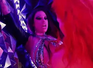 I mean these hot goth sluts with big tits and piercings get wild in lesbian shower tease with dildo