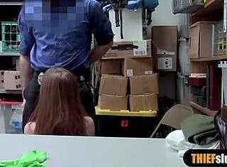 Oh man I caught this cute redhead teen shoplifter in the garage and punished her roughly doggystyle!