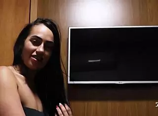 My wife's friend gave me an amazing blowjob secretly, focusing on that big cock deepthroat in Latina POV.