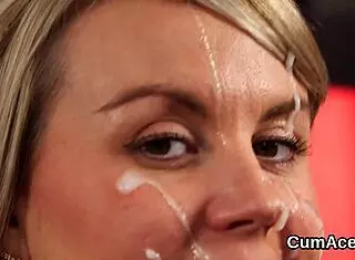 Flirty Doll Receives Jizz Load On Face And Swallows All Spunk