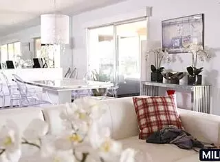 french milf subtly handles cleaning with big tits and cougar allure