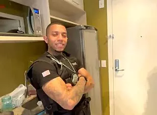 Uniformed Cop Fucks Me and Mii Angel in Doggystyle with Big Cock