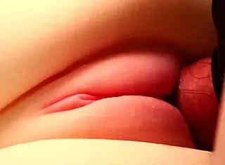 her pussy looks so perfect in shape for close up fingering and double penetration with toys. cute babe uses fuck doll in shaved solo session