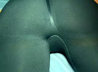 Gym girl looks hot in tight clothes so guy admires her big ass during teasing massage part one