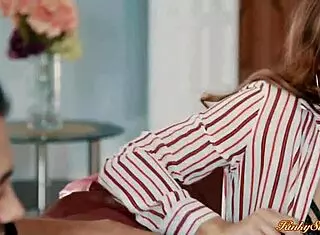 petite brunette bangs office mate's bf