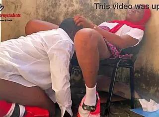 horny school girl fucks big black cock outside classroom!