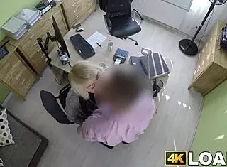 naughty office amateur bends over for agent's huge cock pov