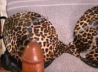 Jerking and Cumming on 36D Bra!