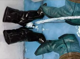 Pee Soaks Sexy Ankle Boots!