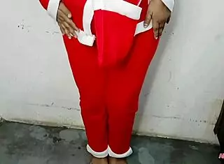 Mature Pregnant Women Posing During Christmas Time With Big Assets And Puffy Features