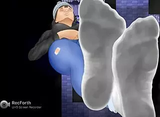 foot slave kneels for femdom bdsm foot worship fetish