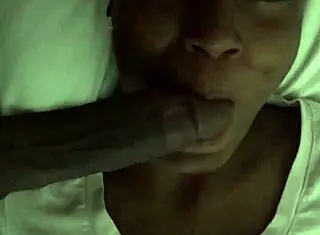 brownskinp delivers intense blowjob on big black monster cock